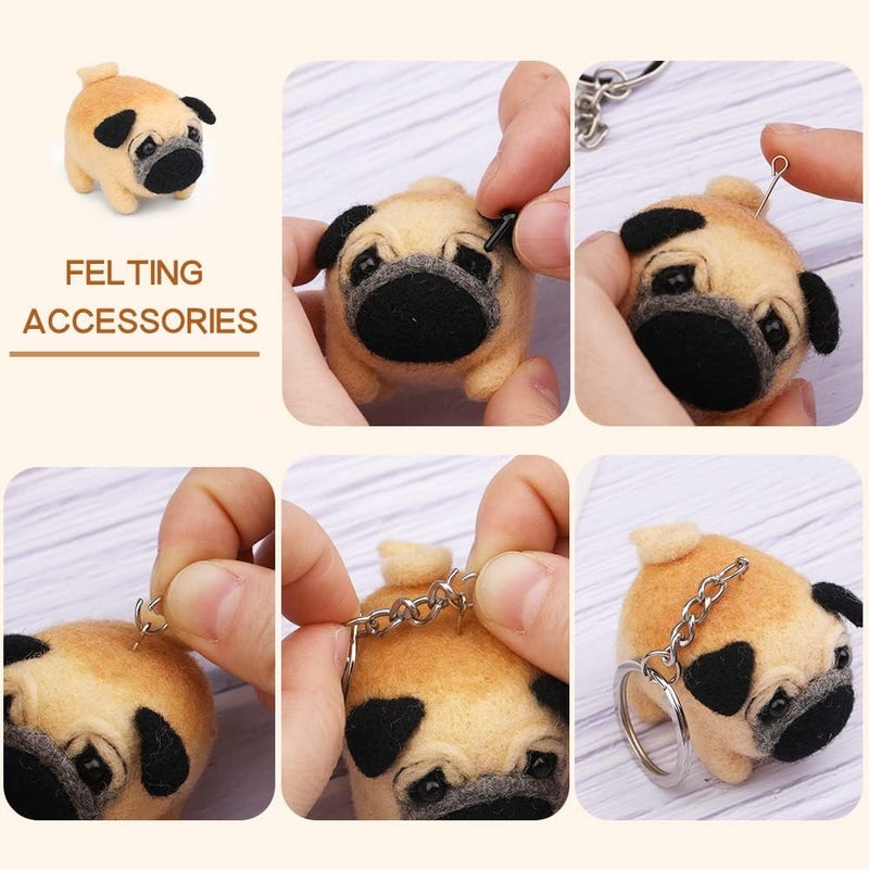 QMNNMA Needle Felting Kits, Needle Felting Supplies Kits with Tools, Animals Needle Felting Set with Foam Mat, Felting Kit for DIY Handcraft and Craft Project - Image 4